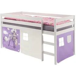 Idimex Hochbett Erik 90X200 Cm , Weiß , Holz , Kiefer , Mode , 97x112x207 cm , Kinder- & Jugendzimmer, Kindermöbel, Kinderbetten, Hochbetten