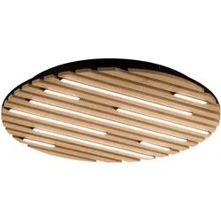 Led-Deckenleuchte , Eichefarben , Holz, Metall, Kunststoff , Eiche , rund , F , 60x6x60 cm , Schutzklasse II (Schutzisoliert) , Farbtemperaturwechsler , Lampen & Leuchten, Leuchtenserien