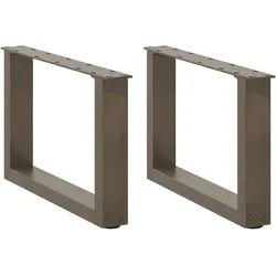 vidaXL Couchtischbeine U-Form 2 Stk. Naturstahl 50x(30-31) cm Stahl