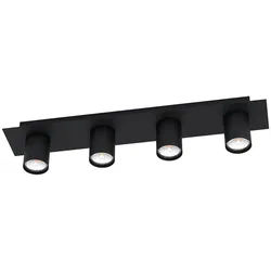 Eglo Deckenleuchte , Schwarz , Metall , länglich , F , 10x10x57 cm , Lampen & Leuchten, Innenbeleuchtung, Deckenleuchten, Deckenleuchten