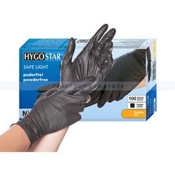 Nitrilhandschuhe Hygostar Safe Light schwarz XXL virendicht, puderfrei, unsteril, latexfrei, 90 Stück/Box