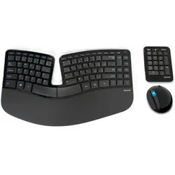 Microsoft Sculpt Ergonomic Desktop -Maus+Tastatur+Ziffernblock, Schweizer-QWERTZ Tastatur- und Maus-Set schwarz