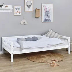 Mid.you Kinder-/Juniorbett , Weiß , Holz , Kiefer , massiv,vollmassiv , Höhe ca. 9 cm , 90x200 cm , für Rollrost geeignet , Babymöbel & Kindermöbel, Kinderzimmer & Jugendzimmer, Kinderbetten, Kinderbetten & Jugendbetten