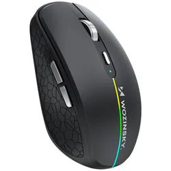 Wozinsky WMGK-1132 Maus (Bluetooth, Funk 2,4 GHz, 125 dpi, Kabellose RGB Maus mit Dualmodus) schwarz