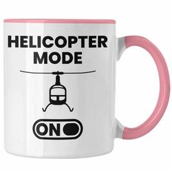 Trendation Tasse Trendation - Helikopter Pilot Geschenk Jungs Jungen Geschenkidee Helikopter Modell Geschenke Tasse rosa