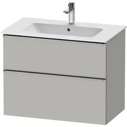 Duravit D-Neo Waschtischunterbau für Becken mittig 81 x 62,5 cm, 2 Auszüge, Griff edelstahl gebürstet, Badmöbel,