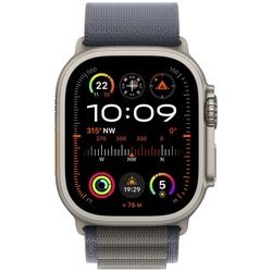 Apple Watch Ultra 2 (GPS + Cellular) 49mm Titaniumgehäuse, Alpine Loop blau, klein