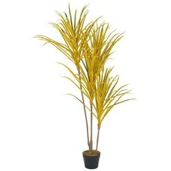 Kunstrasen Künstliche Pflanze Dracaena mit Topf Gelb 125 cm, vidaXL, Höhe: 125 mm gelb