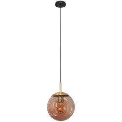 Pendelleuchte , Messingfarben , Metall, Glas , Kugel , 30-170 cm , höhenverstellbar , Lampen & Leuchten, Leuchtenserien