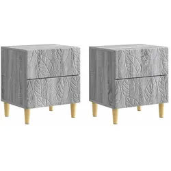 vidaXL Nachttisch 43 x 34,5 x 48 cm Nachttisch 2er Set Nachtschrank Grau Sonoma 43x34,5 grau