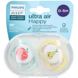 Philips Avent Ultra Air Happy Schnuller 0-6 Monate, Apfel/ Birne