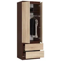 Raumhirsch Furniture Kleiderschrank Moderner Kleiderschrank - Zeitloses Design - Schlafzimmerschrank (viele Farbvarianten - Maße: 60 x 180 x 51 cm) - Hochwertig & stabil braun