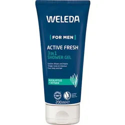 Weleda Herrenpflege DuschgelBelebt durch erfrischend-herben & maskulinen DuftFor Men Active Fresh 3in1 Shower Gel 200 ml