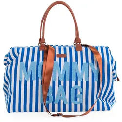 Childhome Wickeltasche , Weiß, Hellblau , Textil , Streifen , 55x30x40 cm , Reach, EN 71 , Baby on Tour, Kinderwagen, Wickeltaschen & Wickelrucksäcke