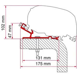 Fiamma Hymer Markisenadapter für Fiamma F80/F65 550 cm