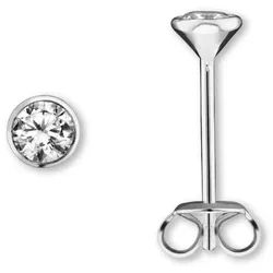 ONE ELEMENT Paar Ohrhänger Zirkonia Zarge Ohrringe Ohrstecker aus 925 Silber, Sorgfältig verarbeitet – langlebig & angenehm im Alltag silberfarben