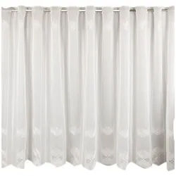 SCHÖNER LEBEN. Stoff Scheibengardinen Meterware Voile Stickerei abstrakt wollweiß, bestickt weiß