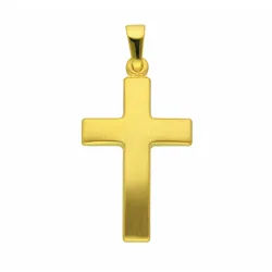 Kreuzkette ADELIA ́S "Halskette - Kreuzkette mit Kreuz Anhänger aus 585 Gold", gold, Halsketten, Damen, Gelbgold 585 Gold, Gelbgold 585, Gold, Kreuzkette, Schmuckset mit bis 45 cm stufenlos verstellbarer 925 Silber Halskette