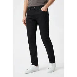5-Pocket-Hose JACK & JONES "JPSTGLENN DYLAN ORIGINAL", Herren, Gr. 30, Länge 32, schwarz, Web, Obermaterial: 98% Baumwolle, 2% Elasthan, unifarben, slim fit knöchellang, Hosen 5-Pocket-Hose