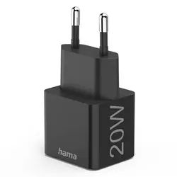 Hama Schnellladegerät, USB-C, PD/Qualcomm®, Mini-Ladegerät, 20 W schwarz