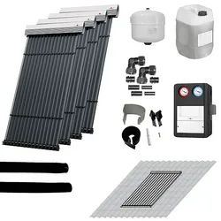 WOLF Solaranlage mit 4 Stk. CRK Kollektoren, SM2-2 Regelung und Zubehör zur solaren Nachrüstung - 2484854F49