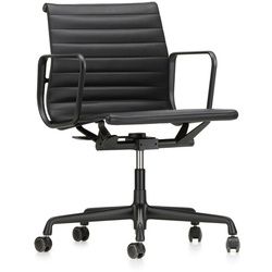 Vitra Bürodrehsessel Alu-Chair schwarz, Designer Charles & Ray Eames, 83-95x58x56-65 cm