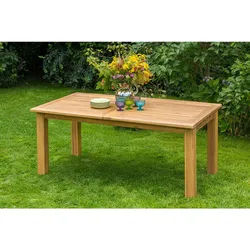 Gardenson Gartentisch , Akaziefarben , Holz , Akazie , massiv , rechteckig , eckig , 180-260x75x100 cm , Fsc , ausziehbar , Holzmöbel, Holztische, Gartentische Holz