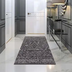 Teppich CARPET CITY "April 2292", grau, B:80cm H:10mm L:150cm, Polyester, Teppiche, Läufer, weich durch Microfaser, Boho Ethno Look, Wohnzimmer