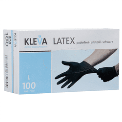 Kleva Latex-Handschuhe Größe L Schwarz 100 Stück