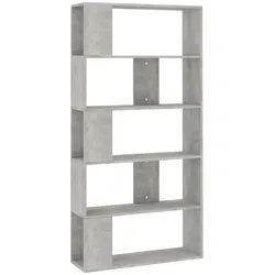 vidaXL Bücherregal NA Bücherregal Raumteiler Betongrau 80x24x159 cm Spanplatte grau