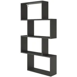 MOEBLO Bücherregal Regal GUERO, mit 4 Einlegeböden, Modernes, elegantes Aufbewahrungsmöbel für jedes Zimmer, Bücherregal Bücherregal für das Büro Bücherregal für Dokumente Wohnbereich Wohnzimmer schwarz