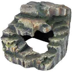 TRIXIE Terrariendeko Eck-Fels mit Höhle und Plattform Regenwald 17 cm x 17 cm x 19 cm