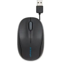 KENSINGTON Kensington Pro Fit mobile Maus, (mit einziehbarem Maus (kabelgebunden) schwarz