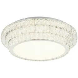 GLOBO LIGHTING Deckenleuchte KLARA, LED fest integriert, LED Kristall Deckenleuchte für Wohnzimmer silberfarben