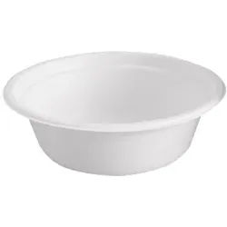 NATURESTAR Bio Schüssel, tief, 100% kompostierbares Bio Geschirr aus Zuckerrohrfasern, 1 Packung = 50 Stück, 370 ml, weiß