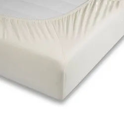 Traumhaft gut Schlafen – Spannbetttuch, hochwertige Qualität, trocknergeeignet - 180-190 cm x 180-220 cm/Natur
