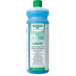 UNGER Green Label Liquid Fensterreinigungsseife, Konzentrat, Flüssigseife mit hoher Reinigungskraft, 1 Karton = 12 Flaschen à 1 Liter