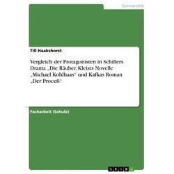 Vergleich der Protagonisten in Schillers Drama ¿Die Räuber, Kleists Novelle ¿Michael Kohlhaas¿ und Kafkas Roman ¿Der Proceß¿