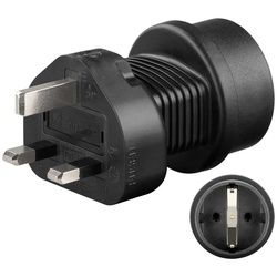 Netzadapter Schutzkontaktbuchse (Typ F, CEE 7/3) > UK 3-Pin-Stecker (Typ G, BS 1363)