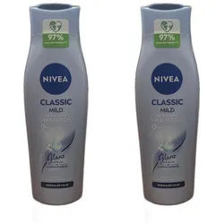 Nivea Haarshampoo 2 x Nivea Shampoo Classic Mild Haarshampoo Pflegeshampoo 250ml