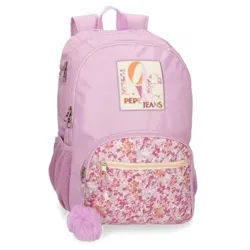 Pepe Jeans für Mädchen. 68525D1 Sandra Rucksack zwei Fächer 45 cm anpassbar an Trolley rosa (OSFA), Lässig, Polyester, Kinderbekleidung