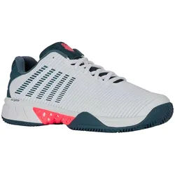 KSwiss Tennisschuhe Hypercourt Express 2 Clay/Sandplatz 2025 weiss/blaugrün/neonorange Herren