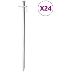 vidaXL Zeltstange Zeltheringe 24 Stk. 30 cm 8 mm Verzinkter Stahl, (24-St) silberfarben