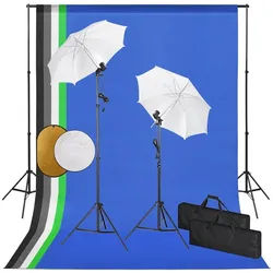 vidaXL Fotostudio-Box Fotostudio Set mit Leuchten Schirmen Hintergrund Reflektor schwarz