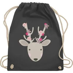 Shirtracer Turnbeutel Süßer Hirsch - Frühlingstiere, Mode für Oktoberfest Tasche grau