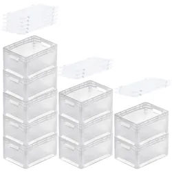 PROREGAL MegaDeal 10x Transparenter Eurobehälter LightLine mit offenem Griff und Auflagedeckel | HxBxT 22x30x40cm | 24 Liter | Eurobox