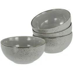 Creatable Schüsselset , Grau , Keramik , 4-teilig , rund , verschiedene Motive/Dekore/Designs erhältlich, lebensmittelecht, stapelbar , Geschirr, Schalen & Schüsseln, Keramikschalen