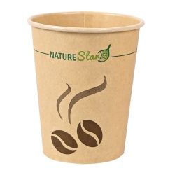 NATURESTAR Kaffeebecher MOCCA, nassfest, Kompostierbarer und recycelbarer Einwegbecher aus Kraftpapier, 1 Packung = 50 Stück, 200 ml