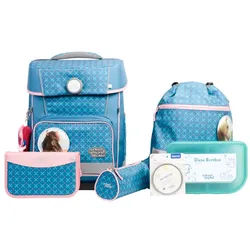 School-Mood Champion Pro Schulranzen-set 7-tlg., blau mit Muster