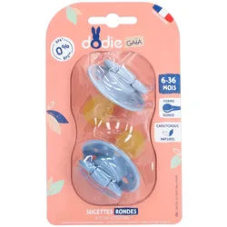 Dodie Runde Naturkautschuk-Schnuller Air 0-6 Monate